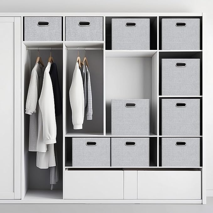 Posprica Closet Organizers and Storage, 4 Pack Large Linen Storage Bins - Image 5