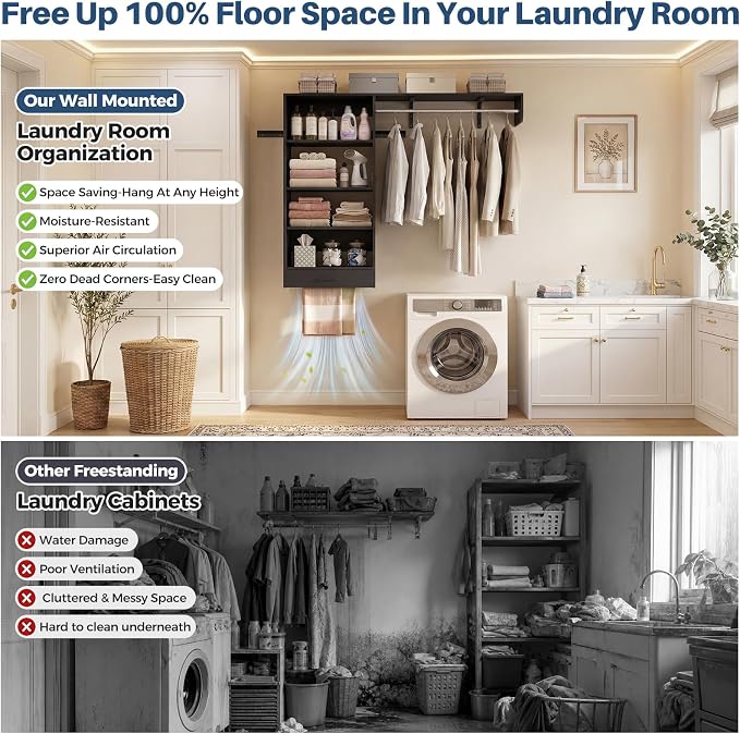 Armocity 60" Wall Mounted Laundry Room Organization - Image 2
