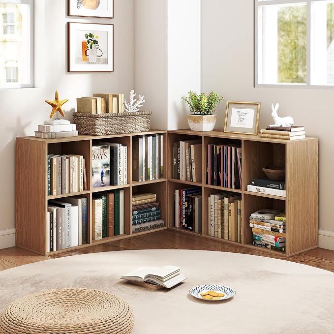 Giantex 6-Cube Bookcase, 3-Tier Cubby Bookshelf, Horizontal Vertical Display - Image 8