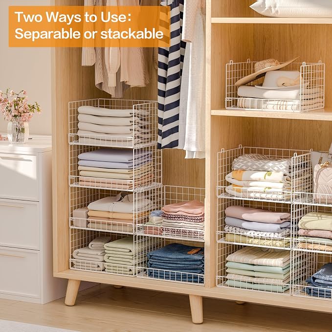 Yociyoga 6-Tier Stackable Closet Organizers and Storage Shelves, Closet Shelf - Image 7