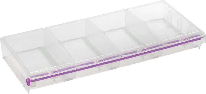 Craft Mates Bead Organizer, 4 Locking Compartments, Plastic Storage | Clear by CRAFTMATES