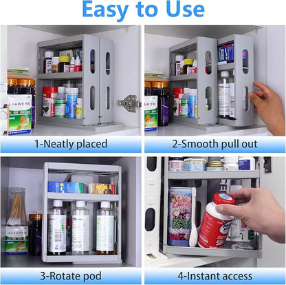 Dutiplus Medicine Organizer 2 Three-Decker Shelves Cabinet Storage Rack - Image 6