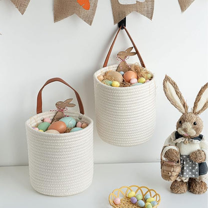Goodpick 2 Pack Cotton Rope Wall Hanging Baskets - Image 6