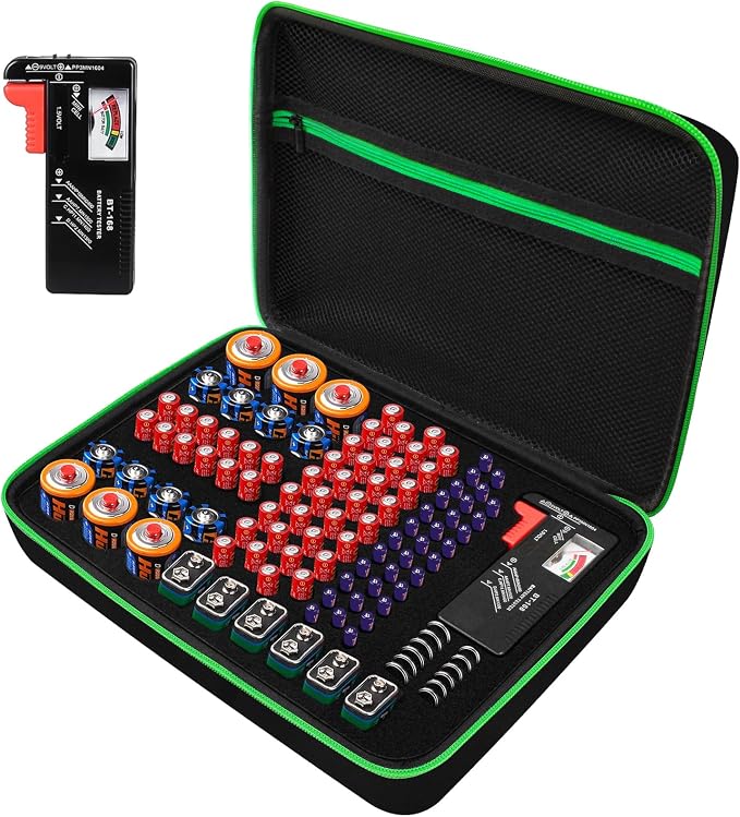 Battery Organizer Storage Case by PORTABLESTORAGECASE