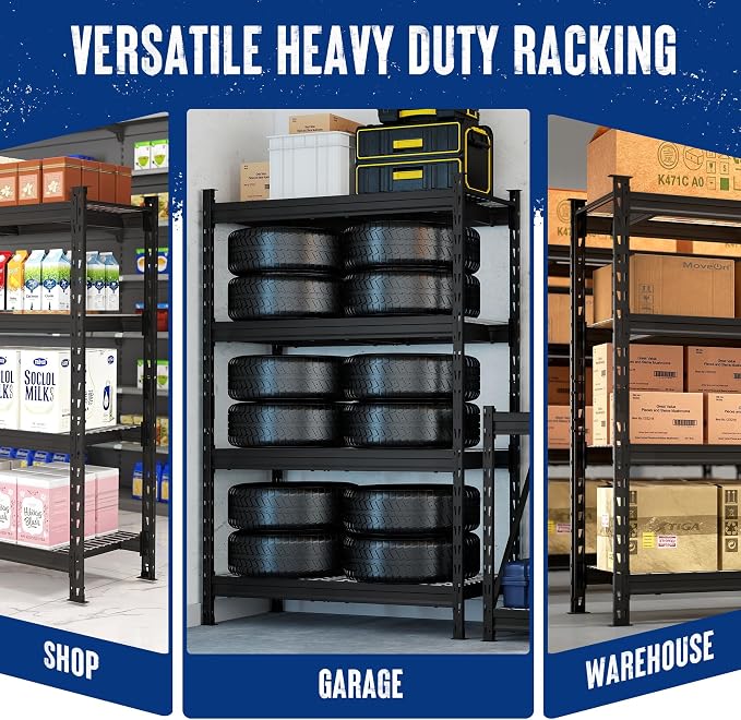 WORKPRO 77" Extra-Width Garage Shelving Units, 6400LBS Heavy Duty Utility - Image 6