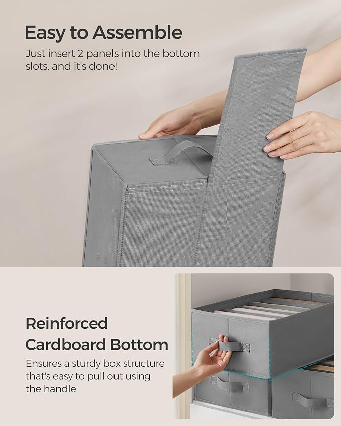 SONGMICS Set of 6 Large Size Wardrobe Clothes Organizers, Dove Gray | - Image 4