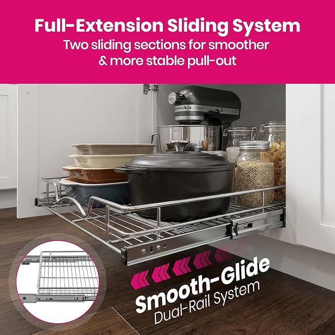 HOLDN’ STORAGE Pull Out Cabinet Organizer, Heavy Duty Caddy w/Lifetime Limited - Image 6