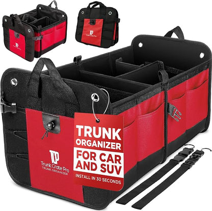 TRUNKCRATEPRO Red Car Accessories Trunk Organizer by TRUNKCRATEPRO