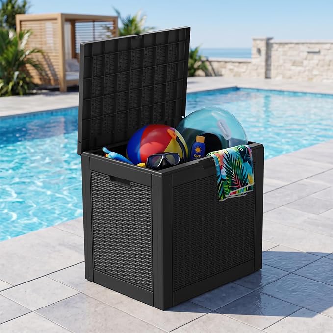 31 Gallon Outdoor Storage Box, Waterproof Resin Deck Box - Image 7