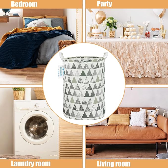 LANGYASHAN Laundry Basket Canvas Fabric Collapsible Organizer Basket - Image 3