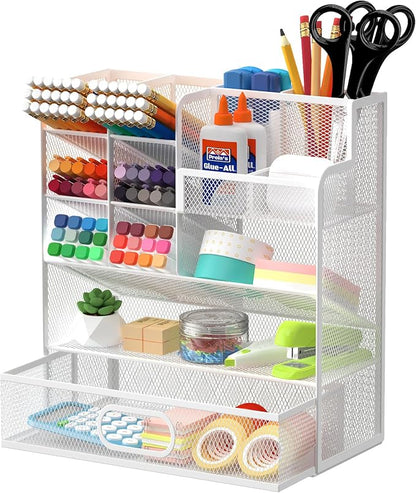Mesh Pen Organizer for Desk, Large Capacity Storage for School Office Home by Unknown