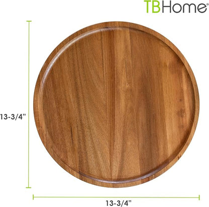 TB Home Acacia Wood Lazy Susan Organizer Kitchen Turntable - Image 7