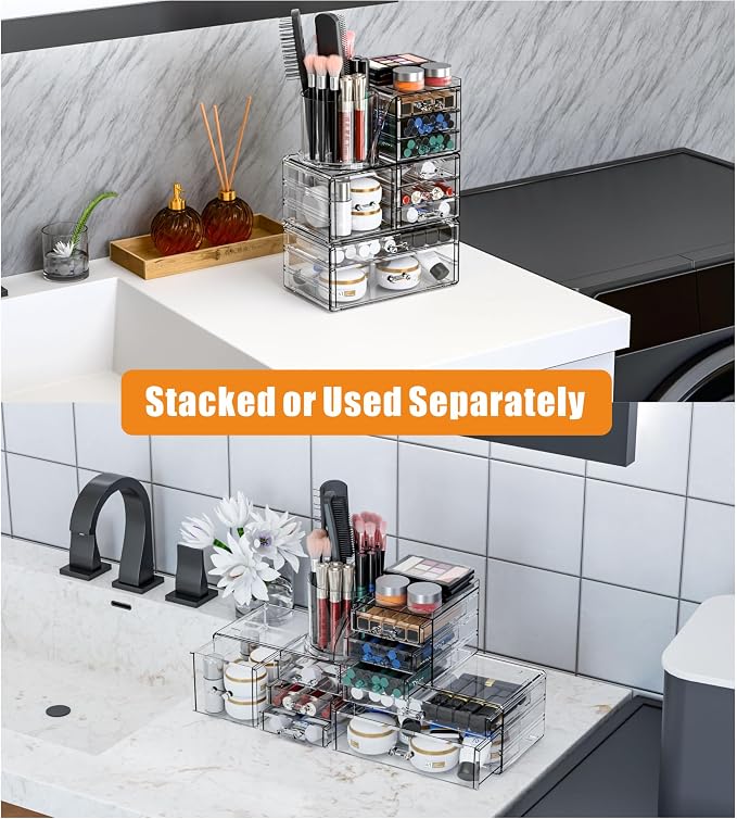 SuoXing 3 Pack Clear Acrylic Makeup Organizer - Image 2