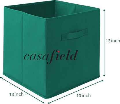 Casafield Set of 6 Collapsible Fabric Cube Storage Bins, Teal - Image 7