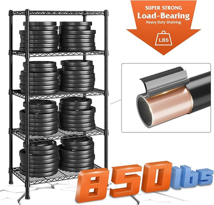 REIBII Wire Shelving Rack 5-Tier Metal Shelves - Image 5