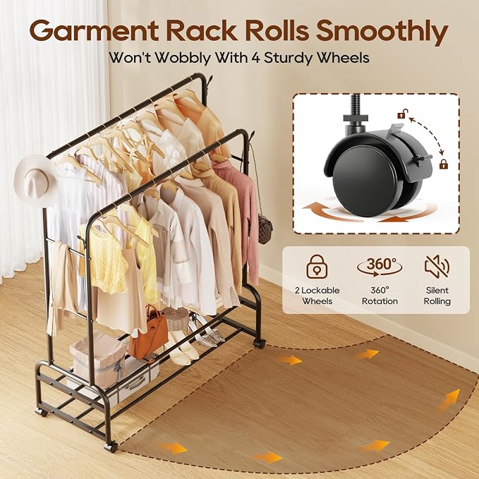 TigerParty Double Rods Clothes Rack - Image 6