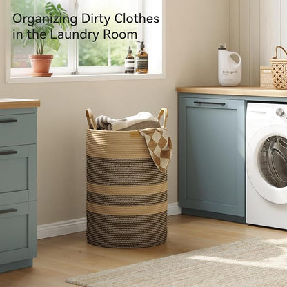 95L Striped Laundry Hamper - Image 2