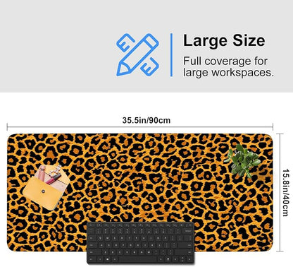 Leopard Print Mouse Pad – Large Extended Desk Mat 35.43 x 15.75 in – Bold - Image 3