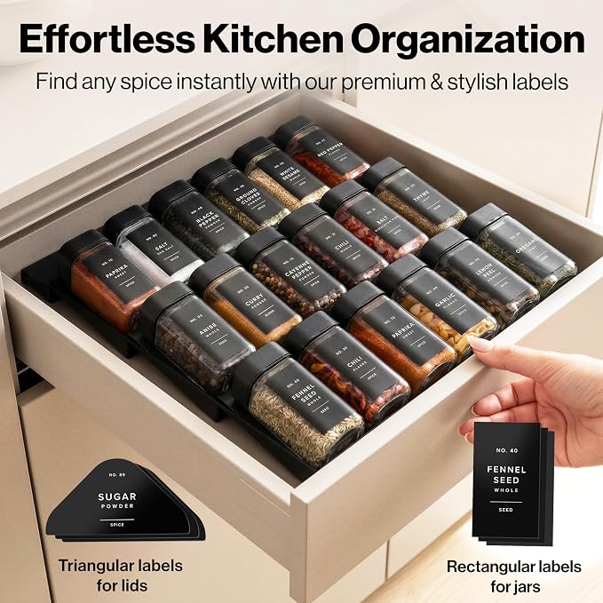 EDELHAUS Square Glass Spice Jars - Image 3