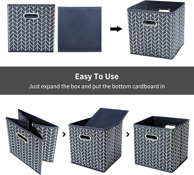 11 Inch Cube Storage Bins, Fabric Cube Organizer Bins - Image 6