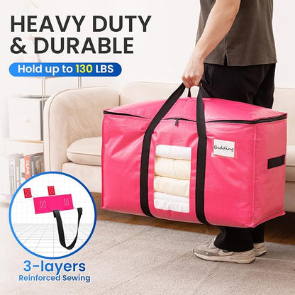 TAILI 10 Pack Pink Extra Large Moving Bags, Heavy Duty Totes - Image 6