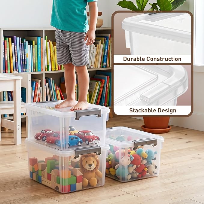 CITYLIFE 6 Packs 17 QT Plastic Storage Bins - Image 4