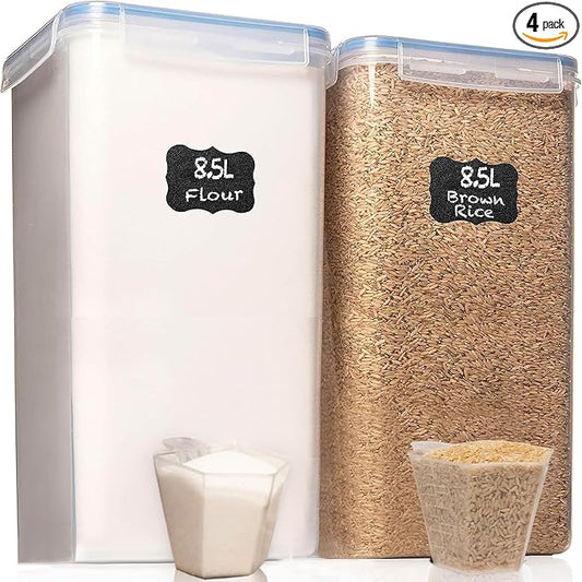 Flour Storage Container 2 PC Extra Large Food Storage Containers by WhiteFeather