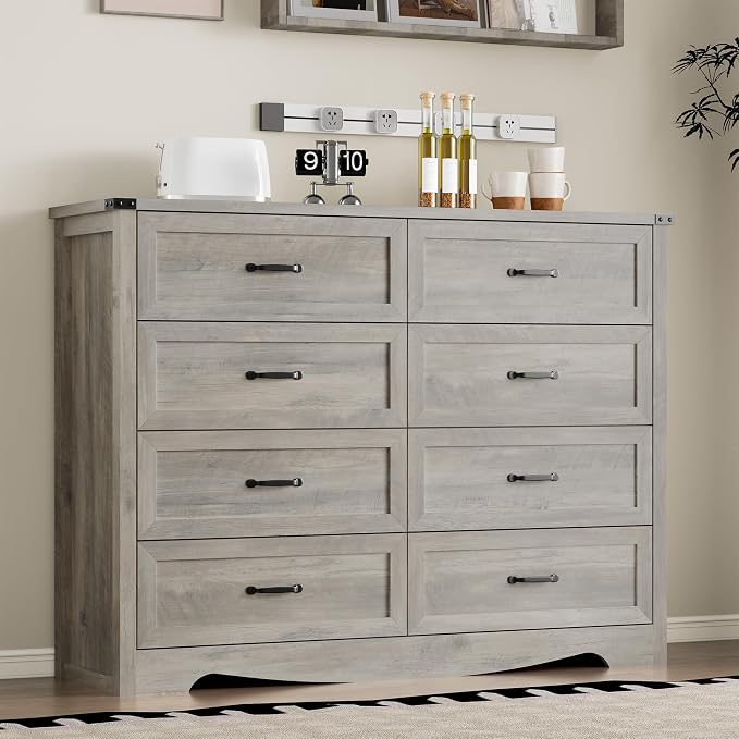 8-Drawer Dresser for Bedroom, Modern Wooden Chest of Drawers - Image 8