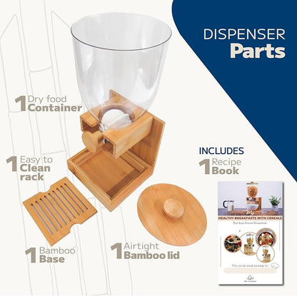 Bamboo Dispenser 3.5Liters, Cereal Dispenser, Storage Container, Snack Bar - Image 4