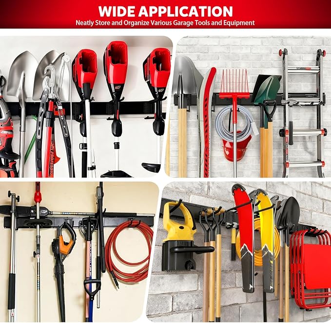 64 Inches Garage Tool Organizer Wall Mount, Tool Storage Rack Wall Mount - Image 7