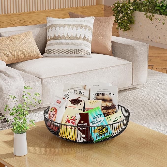 Simple Trending Round Metal Fruit Basket Bowl - Image 4