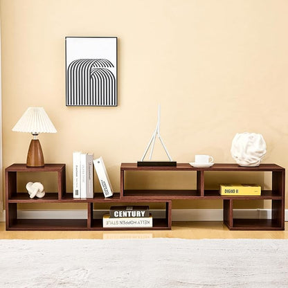 Wood L-Shaped Modular Bookshelf TV Stand - Image 4