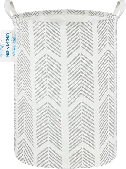 LANGYASHAN Laundry Basket Canvas Fabric Collapsible Organizer Basket by LANGYASHAN