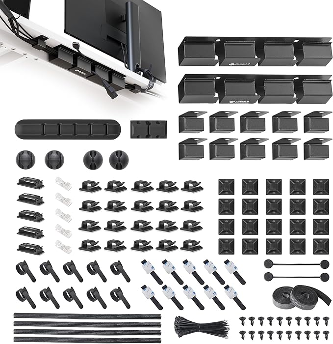 EUREKA ERGONOMIC Cable Management Organizer Kit Cable Raceways 316 PCS by EUREKAERGONOMIC