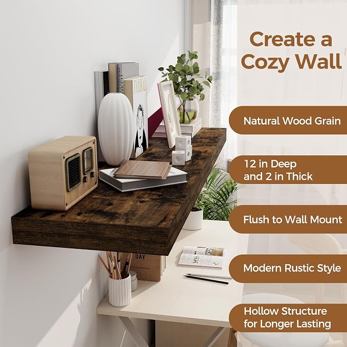Floating Shelves 48 Inch Long, 12 Inch Deep Floating Shelves - Image 5