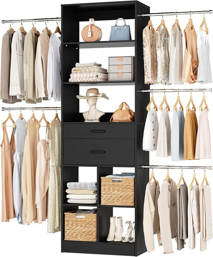 Besiost Small Closet System, 3.2-6.8FT Small Closet Organizer by Besiost