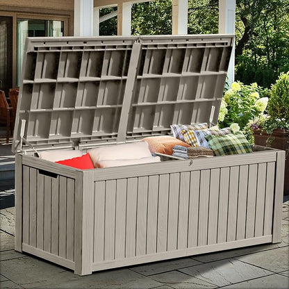 YITAHOME 180 Gallon Large Outdoor Storage XL Deck Box w/Divider - Image 4