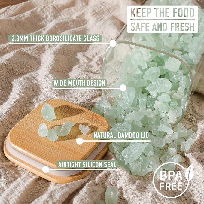 37oz Airtight Glass Square Storage Canisters - Image 3