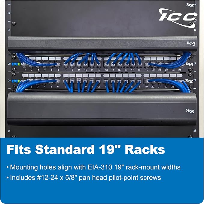 ICC 1U Ring Cable Manager Panel - Image 6