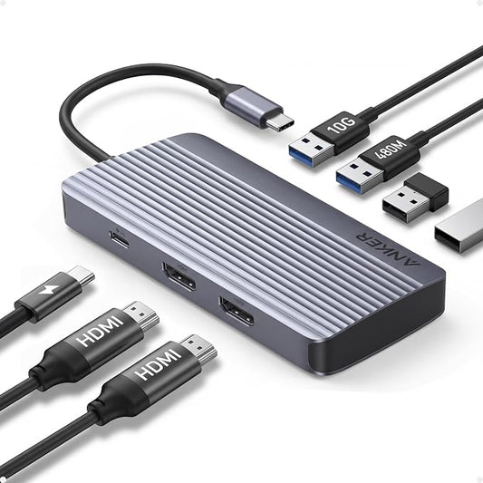 Anker 7-in-1 USB-C Hub, Dual Monitor USB C Docking Station, Dual HDMI Display by Unknown