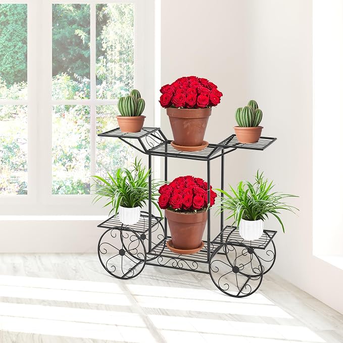 Sorbus® Garden Cart Stand & Flower Pot Plant Holder Display Rack, 6 Tiers - Image 6