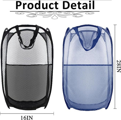 Collapsible Pop Up Laundry Hamper, Extra Large Mesh Foldable Laundry Basket Bag - Image 2