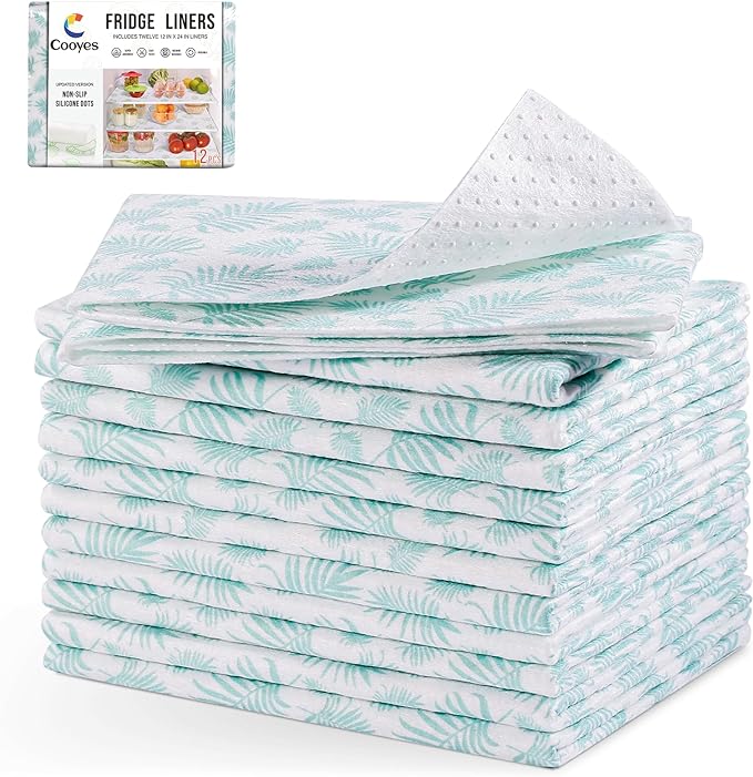 Cooyes Absorbent Refrigerator Liners, Non Slip Fridge Bin Liners and Mats by Cooyes