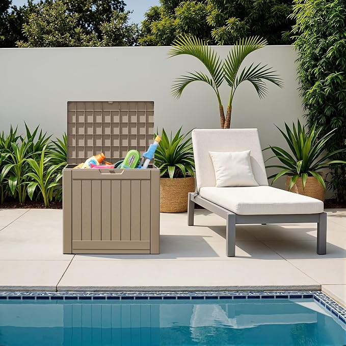 Flamaker Resin Deck Box 40 Gallon Waterproof Outdoor Storage Box | Indoor - Image 2