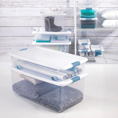 Sterilite 4-Pack 56 Quart Wheeled Latching Box, Underbed Clear Plastic Storage - Image 4