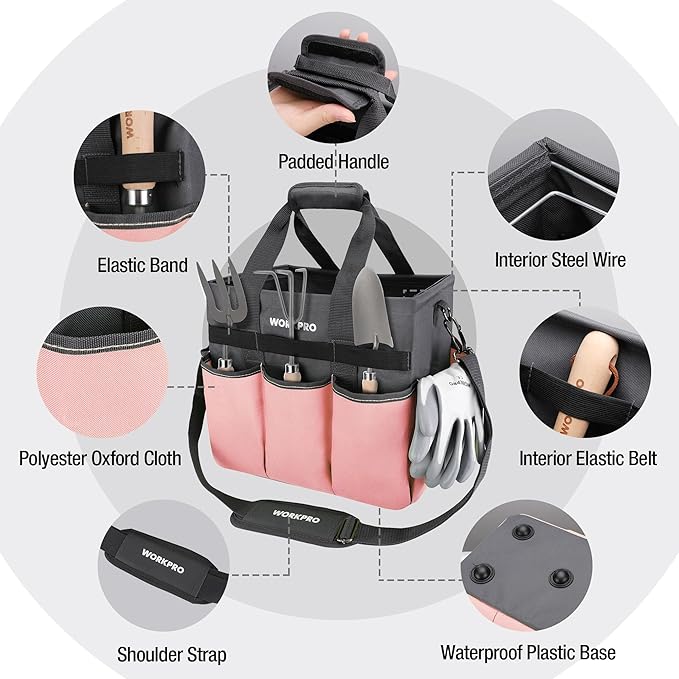 WORKPRO Garden Tool Bag, Heavy Duty Gardening Tote Bag Organizer - Image 3