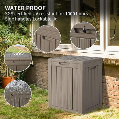Two 28 Gallon Outdoor Storage Box, Resin Deck Boxes Waterproof, Indoor Outdoor - Image 2