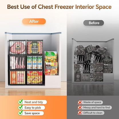 Freezer Organizer Bins, Enlarged Stackable Deep Chest Freezer Organizer Bins - Image 5