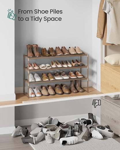 SONGMICS Shoe Rack, 3-Tier Shoe Organizer, Metal Storage Shelf, Upright or - Image 9
