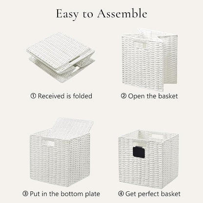 UBBCARE 2 Pack Wicker Basket, 10.5×10.5 Storage Cubes - Image 7